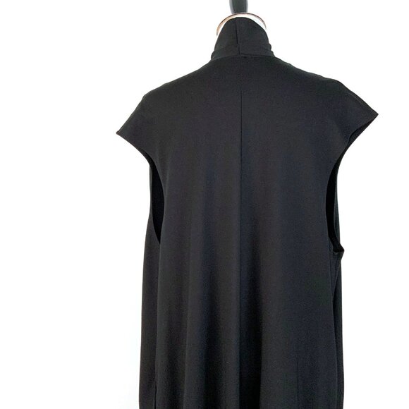 Bryn Walker Black Long Vest Open Front Cardigan Career Lagenlook XL - Picture 5 of 16